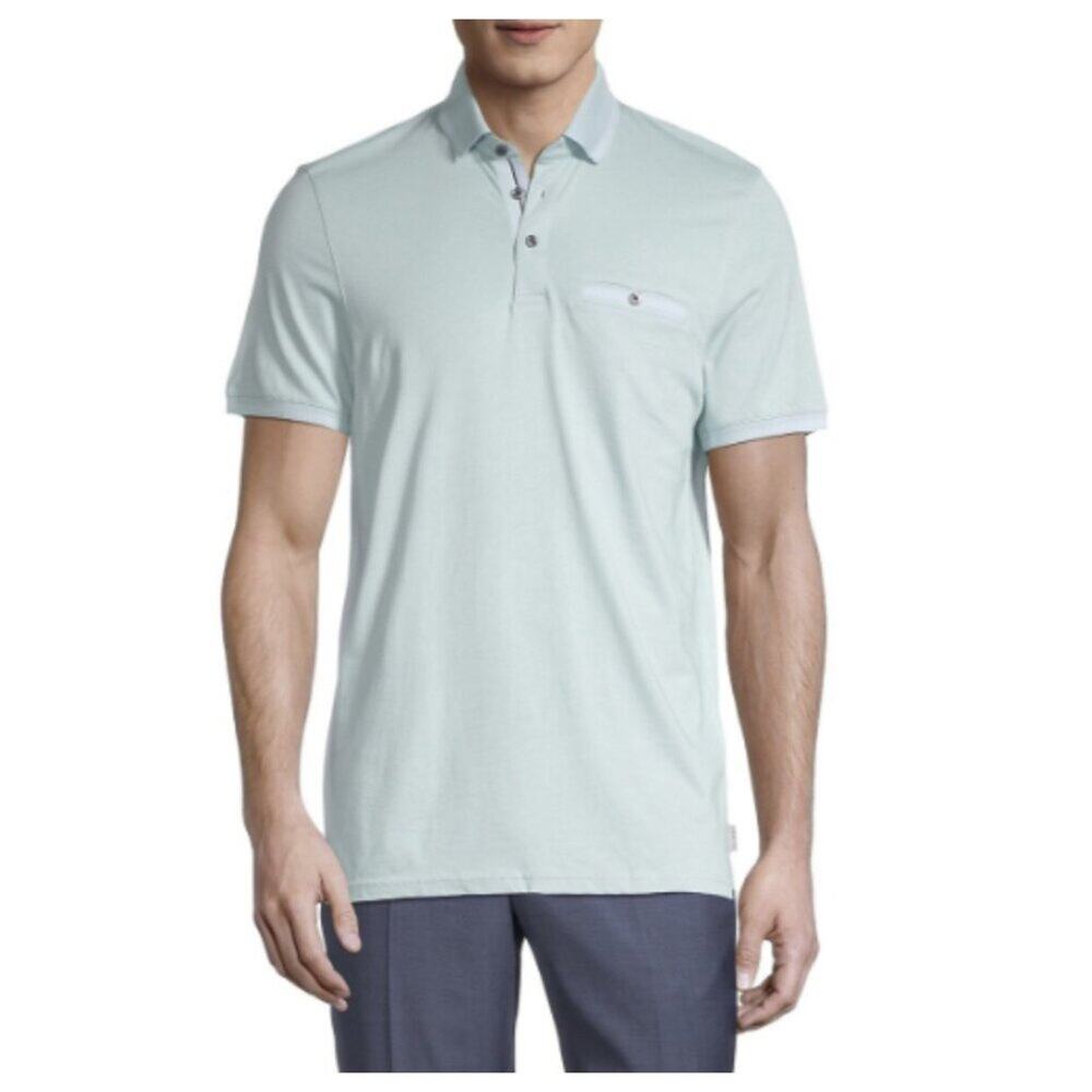 Ted Baker Men's Tortilla Tipped Polo Pale Blue Size M